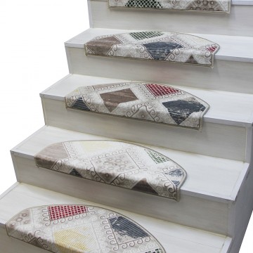 Baskılı ve Desenli Alınlıklı Basamak Paspası